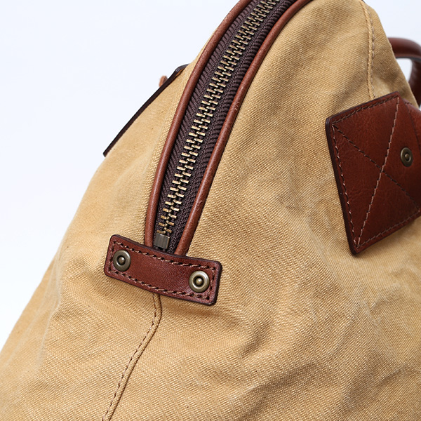  ボストンバッグ メンズ ベージュ 肌色 帆布 カバン 本革 旅行 鞄 レザー キャンバス レディース バッグ 大きい 大型 2泊 ボーデッサン(BEAU DESSIN)
