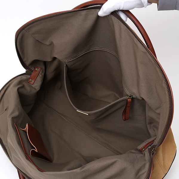  ボストンバッグ メンズ ベージュ 肌色 帆布 カバン 本革 旅行 鞄 レザー キャンバス レディース バッグ 大きい 大型 2泊 ボーデッサン(BEAU DESSIN)