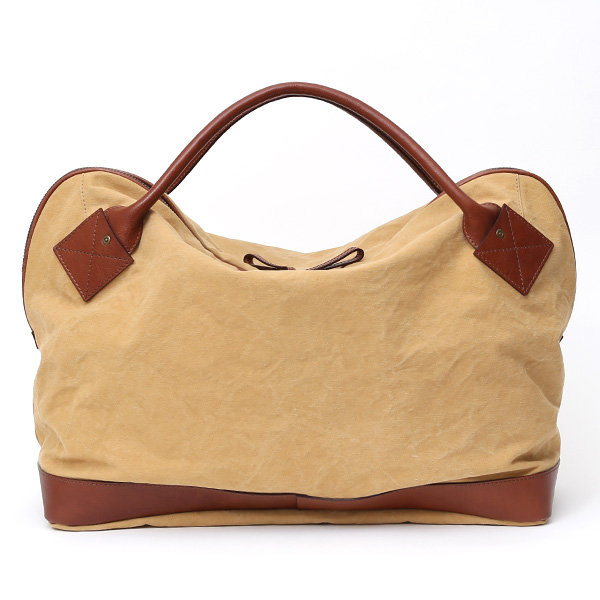  ボストンバッグ メンズ ベージュ 肌色 帆布 カバン 本革 旅行 鞄 レザー キャンバス レディース バッグ 大きい 大型 2泊 ボーデッサン(BEAU DESSIN)