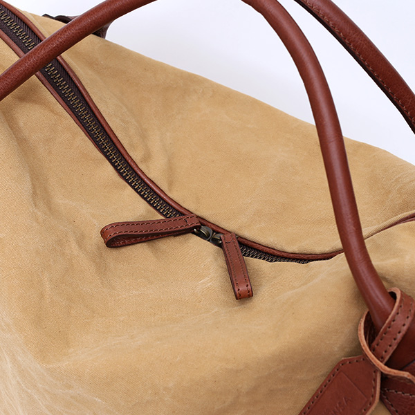  ボストンバッグ メンズ ベージュ 肌色 帆布 カバン 本革 旅行 鞄 レザー キャンバス レディース バッグ 大きい 大型 2泊 ボーデッサン(BEAU DESSIN)