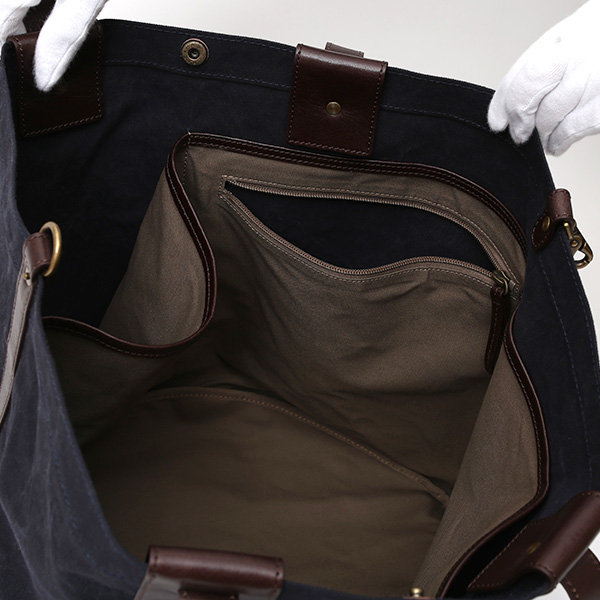  トートバッグ メンズ ブルー ネイビー 青色 本革 カバン レディース キャンバス 帆布 大きめ バッグ かわいい レザー 旅行 鞄 ボーデッサン(BEAU DESSIN)