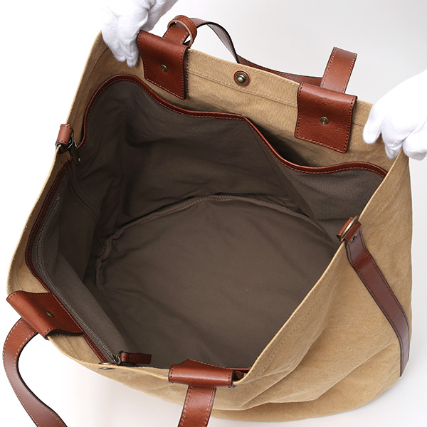  トートバッグ メンズ ベージュ 肌色 本革 カバン レディース キャンバス 帆布 大きめ バッグ かわいい レザー 旅行 鞄 ボーデッサン(BEAU DESSIN)