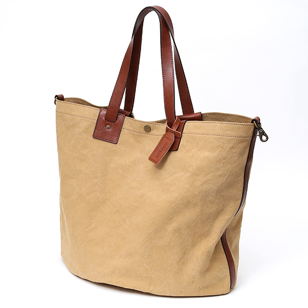  トートバッグ メンズ ベージュ 肌色 本革 カバン レディース キャンバス 帆布 大きめ バッグ かわいい レザー 旅行 鞄 ボーデッサン(BEAU DESSIN)