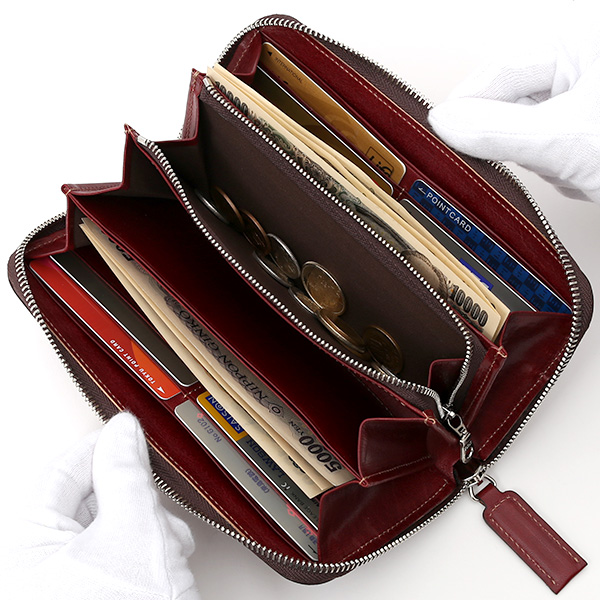  長財布 メンズ 本革 ラウンドファスナー レッド ワイン 赤色 財布 レザー 日本製 レディース 大容量 サイフ 小銭入れあり ボーデッサン(BEAU DESSIN)