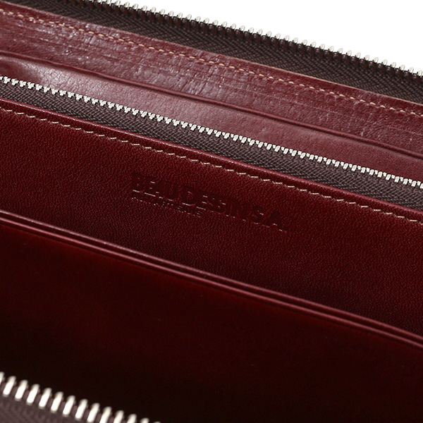  長財布 メンズ 本革 ラウンドファスナー レッド ワイン 赤色 財布 レザー 日本製 レディース 大容量 サイフ 小銭入れあり ボーデッサン(BEAU DESSIN)