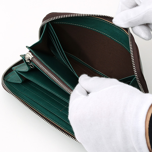 長財布 メンズ 本革 ラウンドファスナー グリーン 緑色 財布 レザー 日本製 レディース 大容量 サイフ 小銭入れあり ボーデッサン(BEAU DESSIN)