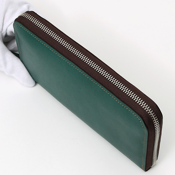 長財布 メンズ 本革 ラウンドファスナー グリーン 緑色 財布 レザー 日本製 レディース 大容量 サイフ 小銭入れあり ボーデッサン(BEAU DESSIN)