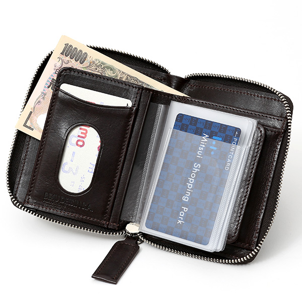  二つ折り 財布 メンズ 本革 レザー ブラック 黒 黒色 日本製 サイフ レディース 大容量 財布 小銭入れあり かわいい ボーデッサン(BEAU DESSIN)