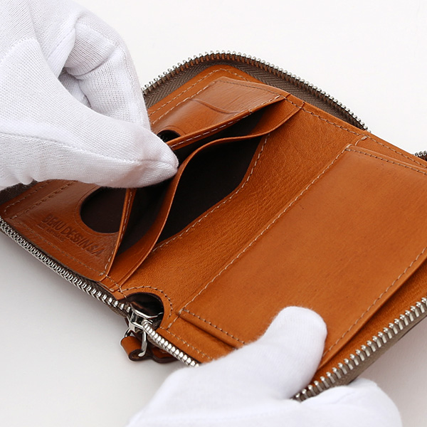  二つ折り 財布 メンズ 本革 レザー キャメル ブラウン 茶 茶色 日本製 サイフ レディース 大容量 財布 小銭入れあり かわいい ボーデッサン(BEAU DESSIN)