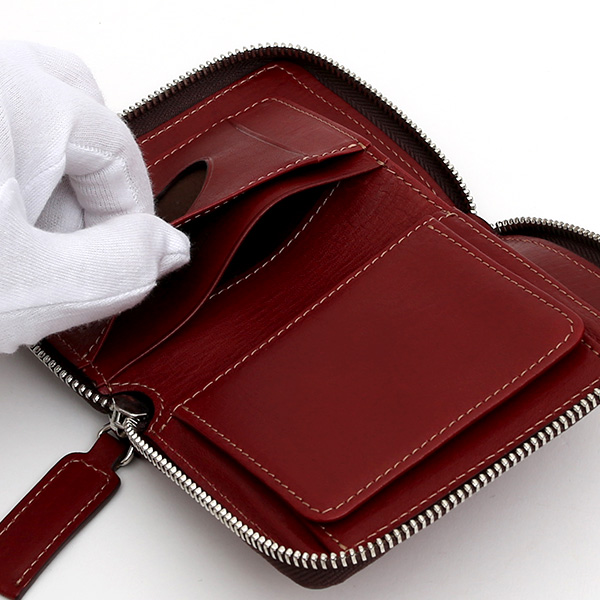  二つ折り 財布 メンズ 本革 レザー レッド ワイン 赤色 日本製 サイフ レディース 大容量 財布 小銭入れあり かわいい ボーデッサン(BEAU DESSIN)