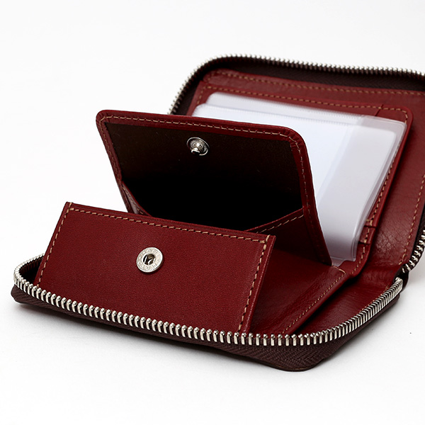  二つ折り 財布 メンズ 本革 レザー レッド ワイン 赤色 日本製 サイフ レディース 大容量 財布 小銭入れあり かわいい ボーデッサン(BEAU DESSIN)