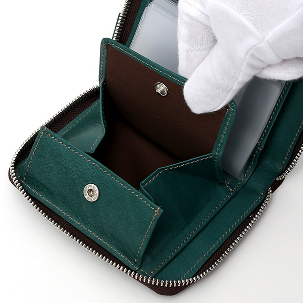  二つ折り 財布 メンズ 本革 レザー グリーン 緑色 日本製 サイフ レディース 大容量 財布 小銭入れあり かわいい ボーデッサン(BEAU DESSIN)