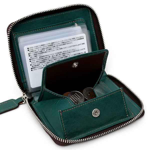  二つ折り 財布 メンズ 本革 レザー グリーン 緑色 日本製 サイフ レディース 大容量 財布 小銭入れあり かわいい ボーデッサン(BEAU DESSIN)