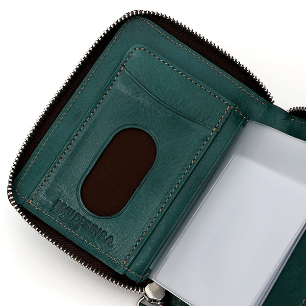  二つ折り 財布 メンズ 本革 レザー グリーン 緑色 日本製 サイフ レディース 大容量 財布 小銭入れあり かわいい ボーデッサン(BEAU DESSIN)