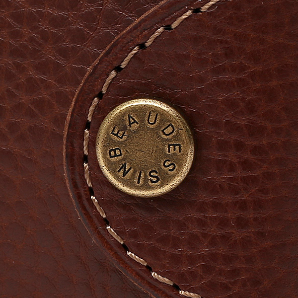  パスケース メンズ 定期入れ レディース チョコ ブラウン 茶 茶色 本革 レザー カードケース 日本製 二つ折り 折りたたみ スナップボタン ボーデッサン(BEAU DESSIN)