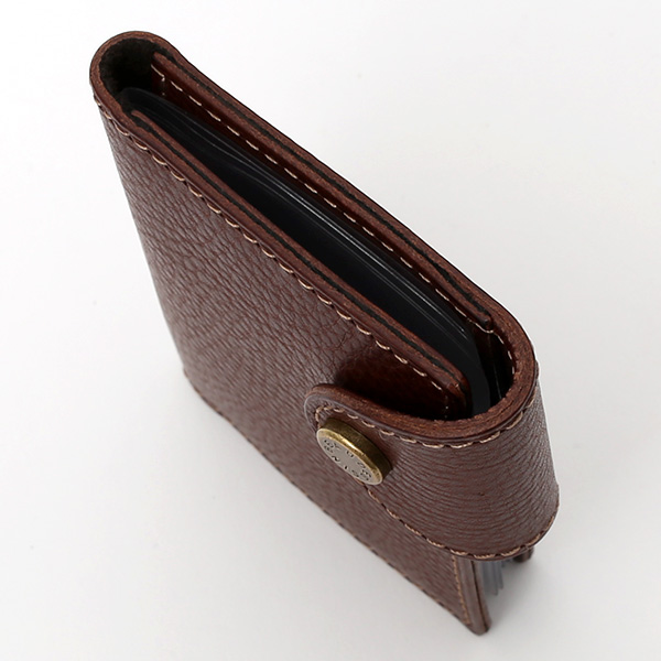  パスケース メンズ 定期入れ レディース チョコ ブラウン 茶 茶色 本革 レザー カードケース 日本製 二つ折り 折りたたみ スナップボタン ボーデッサン(BEAU DESSIN)