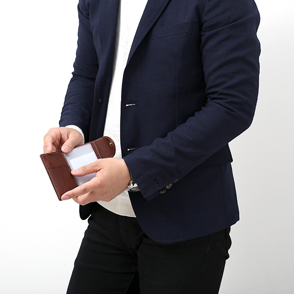  パスケース メンズ 定期入れ レディース チョコ ブラウン 茶 茶色 本革 レザー カードケース 日本製 二つ折り 折りたたみ スナップボタン ボーデッサン(BEAU DESSIN)