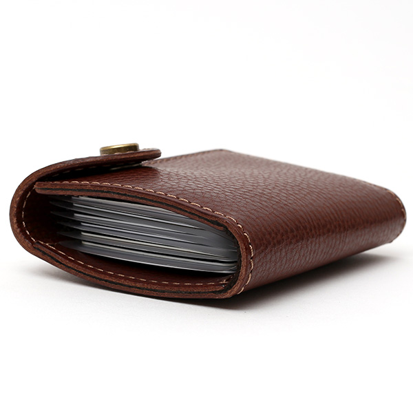  パスケース メンズ 定期入れ レディース チョコ ブラウン 茶 茶色 本革 レザー カードケース 日本製 二つ折り 折りたたみ スナップボタン ボーデッサン(BEAU DESSIN)