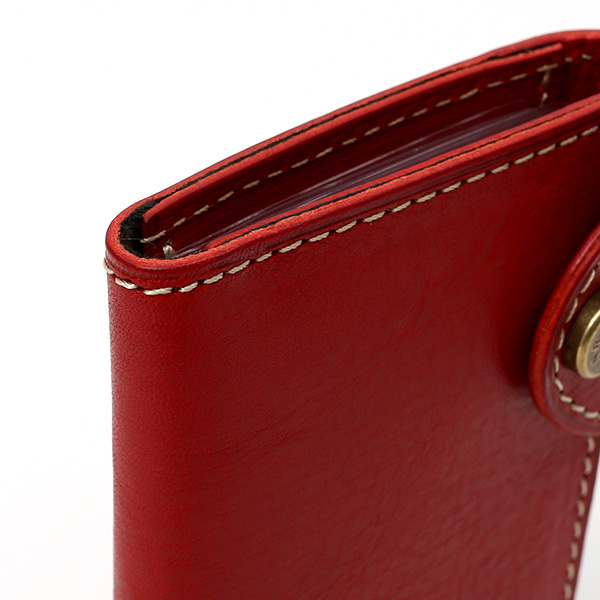  パスケース メンズ 定期入れ レディース レッド ワイン 赤色 本革 レザー カードケース 日本製 二つ折り 折りたたみ スナップボタン ボーデッサン(BEAU DESSIN)