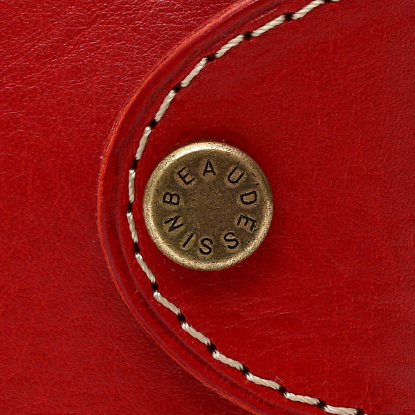  パスケース メンズ 定期入れ レディース レッド ワイン 赤色 本革 レザー カードケース 日本製 二つ折り 折りたたみ スナップボタン ボーデッサン(BEAU DESSIN)