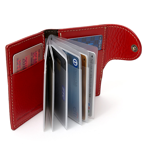  パスケース メンズ 定期入れ レディース レッド ワイン 赤色 本革 レザー カードケース 日本製 二つ折り 折りたたみ スナップボタン ボーデッサン(BEAU DESSIN)