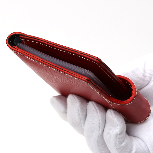  パスケース メンズ 定期入れ レディース レッド ワイン 赤色 本革 レザー カードケース 日本製 二つ折り 折りたたみ スナップボタン ボーデッサン(BEAU DESSIN)