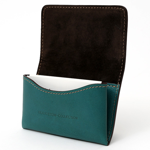  名刺入れ メンズ 本革 レザー グリーン 緑色 日本製 カードケース レディース おしゃれ 可愛い 名刺入れ プレゼント ボーデッサン(BEAU DESSIN)