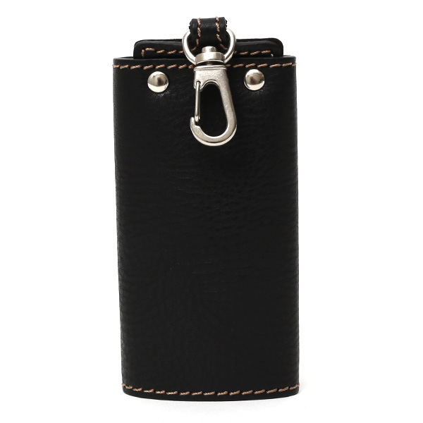  キーケース メンズ 本革 レディース レザー ブラック 黒 黒色 キーホルダー スナップボタン かわいい オシャレ キーケース プレゼント 贈り物 ボーデッサン