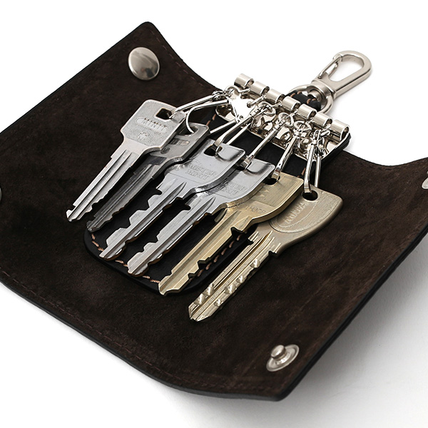  キーケース メンズ 本革 レディース レザー ブラック 黒 黒色 キーホルダー スナップボタン かわいい オシャレ キーケース プレゼント 贈り物 ボーデッサン