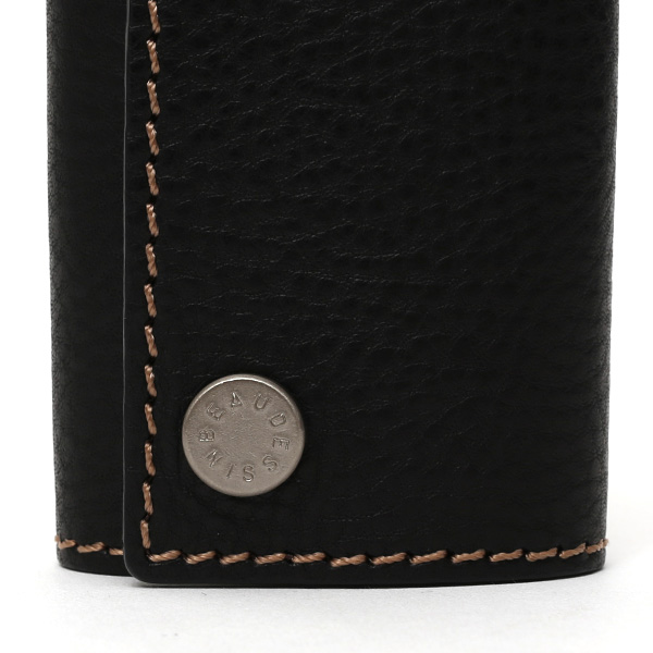  キーケース メンズ 本革 レディース レザー ブラック 黒 黒色 キーホルダー スナップボタン かわいい オシャレ キーケース プレゼント 贈り物 ボーデッサン