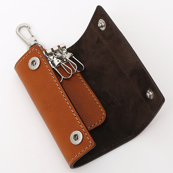  キーケース メンズ 本革 レディース レザー ブラウン 茶 茶色 キーホルダー スナップボタン かわいい オシャレ キーケース プレゼント 贈り物 ボーデッサン