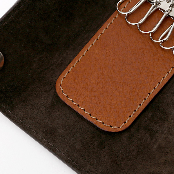  キーケース メンズ 本革 レディース レザー ブラウン 茶 茶色 キーホルダー スナップボタン かわいい オシャレ キーケース プレゼント 贈り物 ボーデッサン