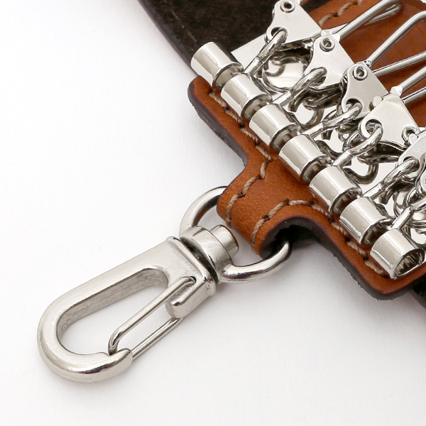  キーケース メンズ 本革 レディース レザー ブラウン 茶 茶色 キーホルダー スナップボタン かわいい オシャレ キーケース プレゼント 贈り物 ボーデッサン