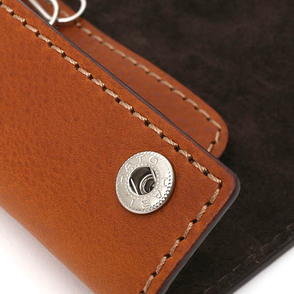  キーケース メンズ 本革 レディース レザー ブラウン 茶 茶色 キーホルダー スナップボタン かわいい オシャレ キーケース プレゼント 贈り物 ボーデッサン