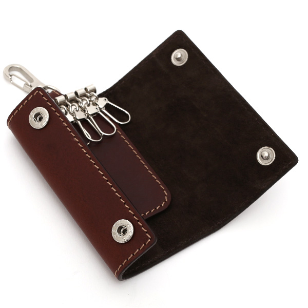  キーケース メンズ 本革 レディース レザー チョコ ブラウン 茶 茶色 キーホルダー スナップボタン かわいい オシャレ キーケース プレゼント 贈り物 ボーデッサン