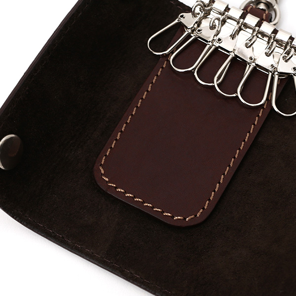  キーケース メンズ 本革 レディース レザー チョコ ブラウン 茶 茶色 キーホルダー スナップボタン かわいい オシャレ キーケース プレゼント 贈り物 ボーデッサン