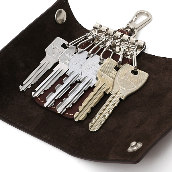  キーケース メンズ 本革 レディース レザー チョコ ブラウン 茶 茶色 キーホルダー スナップボタン かわいい オシャレ キーケース プレゼント 贈り物 ボーデッサン