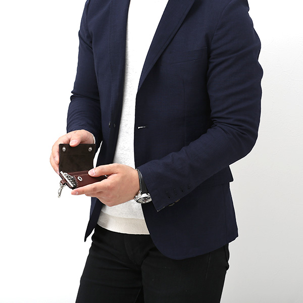  キーケース メンズ 本革 レディース レザー チョコ ブラウン 茶 茶色 キーホルダー スナップボタン かわいい オシャレ キーケース プレゼント 贈り物 ボーデッサン