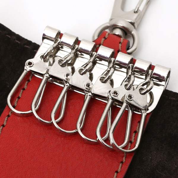  キーケース メンズ 本革 レディース レザー レッド ワイン 赤色 キーホルダー スナップボタン かわいい オシャレ キーケース プレゼント 贈り物 ボーデッサン