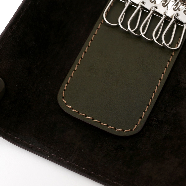  キーケース メンズ 本革 レディース レザー グリーン 緑色 キーホルダー スナップボタン かわいい オシャレ キーケース プレゼント 贈り物 ボーデッサン