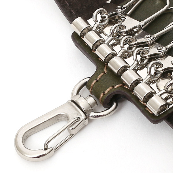  キーケース メンズ 本革 レディース レザー グリーン 緑色 キーホルダー スナップボタン かわいい オシャレ キーケース プレゼント 贈り物 ボーデッサン