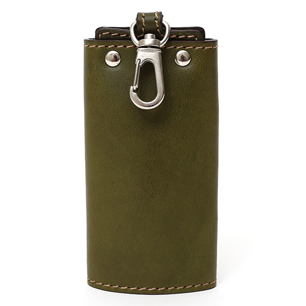  キーケース メンズ 本革 レディース レザー グリーン 緑色 キーホルダー スナップボタン かわいい オシャレ キーケース プレゼント 贈り物 ボーデッサン