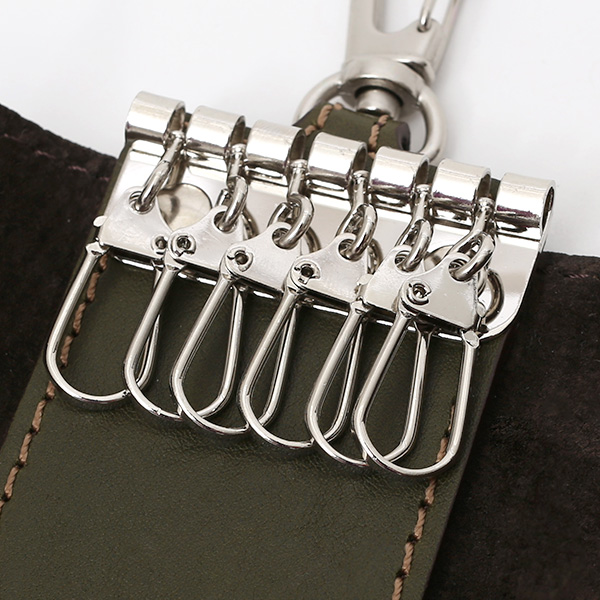  キーケース メンズ 本革 レディース レザー グリーン 緑色 キーホルダー スナップボタン かわいい オシャレ キーケース プレゼント 贈り物 ボーデッサン