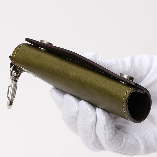  キーケース メンズ 本革 レディース レザー グリーン 緑色 キーホルダー スナップボタン かわいい オシャレ キーケース プレゼント 贈り物 ボーデッサン