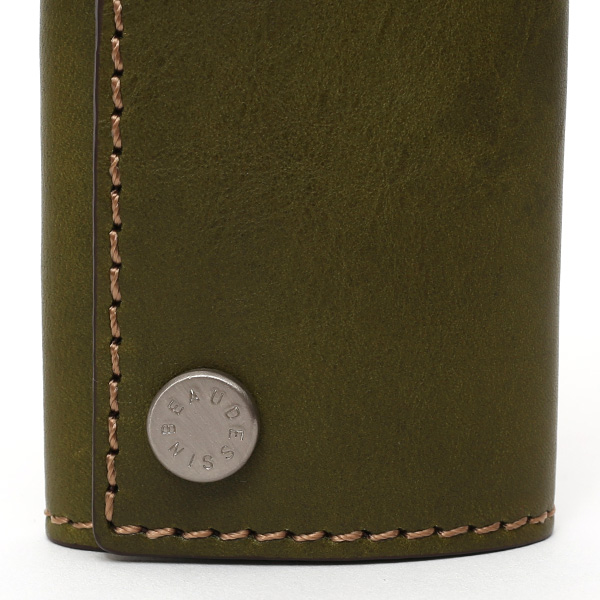  キーケース メンズ 本革 レディース レザー グリーン 緑色 キーホルダー スナップボタン かわいい オシャレ キーケース プレゼント 贈り物 ボーデッサン