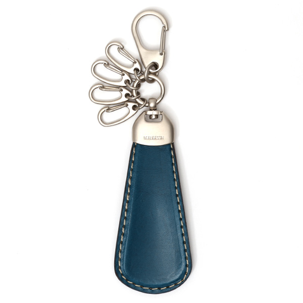 ボーデッサン(BEAU DESSIN) レザー シューホーン キーホルダー ブルー