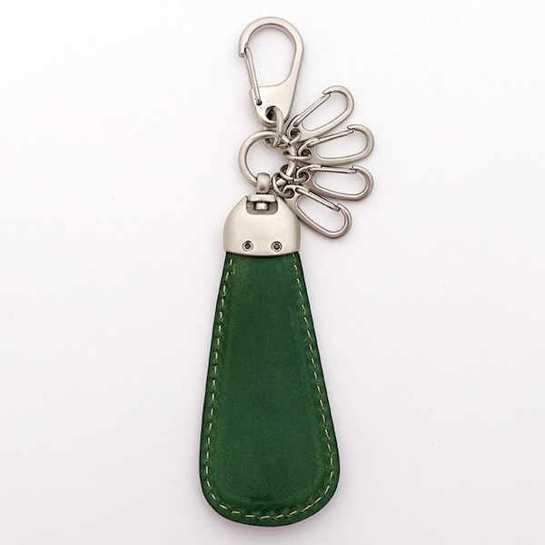  シューホーン 本革 レザー 靴べら グリーン 緑色 キーホルダー 日本製 メンズ レディース おしゃれ 短べら 携帯 かわいい 小さい ボーデッサン(BEAU DESSIN)