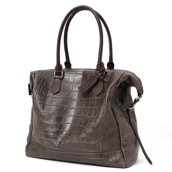 トートバッグ メンズ 日本製 クロコ 型押し 本革 レザー チョコ ブラウン 茶 茶色 A4 国産 ブランド ビジネスバッグ カバン 鞄 おしゃれ 高級 大人 仕事 ビジネス 軽量 通勤 通学 クロコダイル ワニ革 ボーデッサン(BEAU DESSIN)
