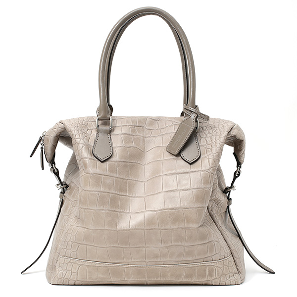 ボーデッサン(BEAU DESSIN) クロコ型押し レザー トートバッグ グレー