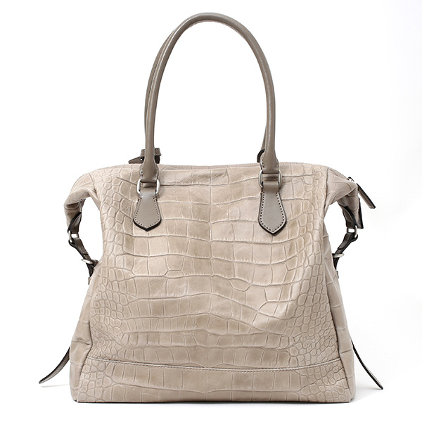 トートバッグ メンズ 日本製 クロコ 型押し 本革 レザー グレー グレイ 灰色 A4 国産 ブランド ビジネスバッグ カバン 鞄 おしゃれ 高級 大人 仕事 ビジネス 軽量 通勤 通学 クロコダイル ワニ革 ボーデッサン(BEAU DESSIN)